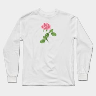 Rose Pink 4 Botanical Long Sleeve T-Shirt